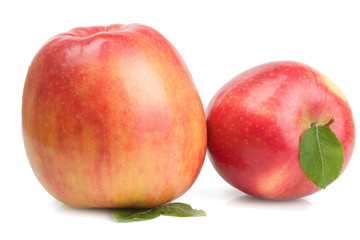 Red apples isolated on white