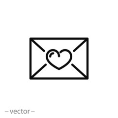 envelope heart icon vector