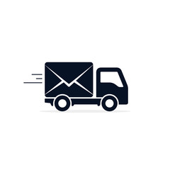 Post Truck Car icon, Vector isolated delivery symbol