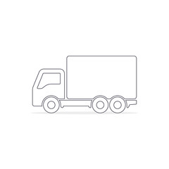 Delivery Truck Icon isolated on white background. Vector simple line illustration. Delivery concept
