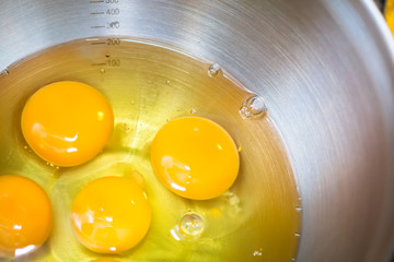yellow egg yolks in a bowl