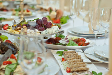 delicious dishes on the table in the restaurant