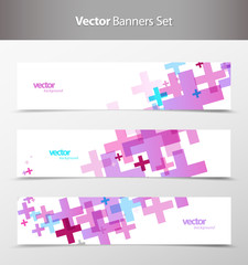 Set of abstract colorful web headers.