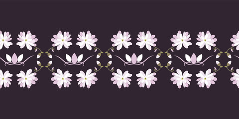 Magnolia stellata vector seamless pattern