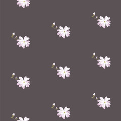 Magnolia stellata vector seamless pattern