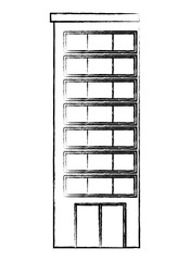 city building icon over white background, vector illustration