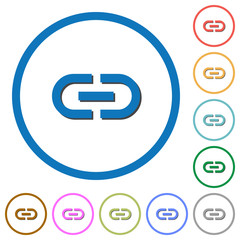 Insert link icons with shadows and outlines