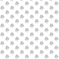 Seamless pattern background. Branches and leaves. Black and white. Vector illustration