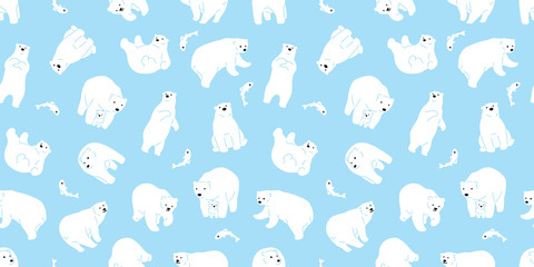 bear seamless pattern polar bear vector panda teddy isolated background repeat