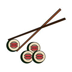 Sushi with chopsticks vector illustration graphic design