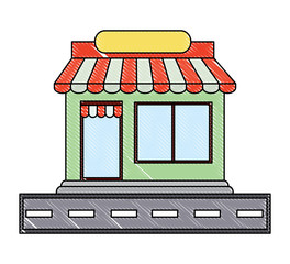 store building icon over white background, vector illustration