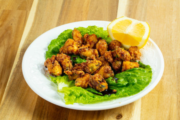 Hot batter mussels