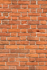 Texture of a old red brick wall background