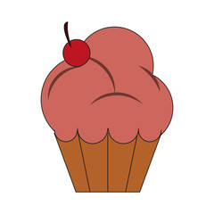 Cupcake dessert isolated vector illustration graphic design