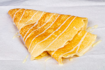 Pancake with condensed milk