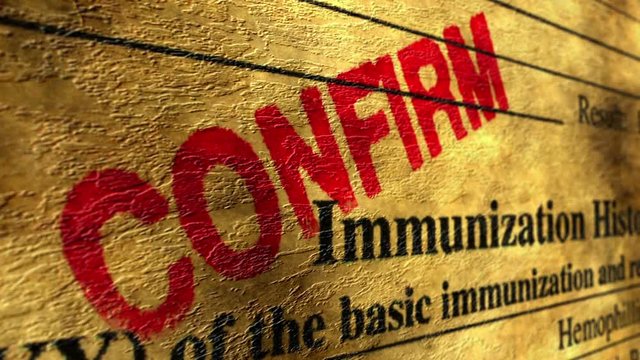 Immunization history confirm