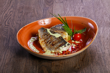 Grilled dorada fillet