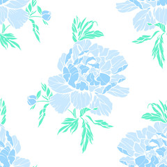 Floral seamless pattern light background