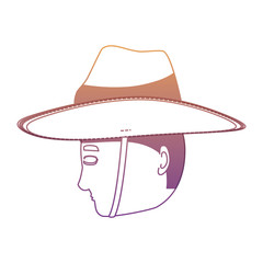 man with boonie hat over white background, vector illustration