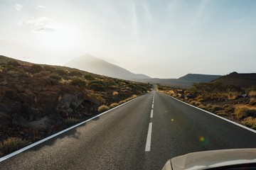 road to the Mount Teide volcano in Tenerife, Spain
