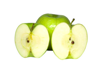 green apple isolated on white background. food, healthy