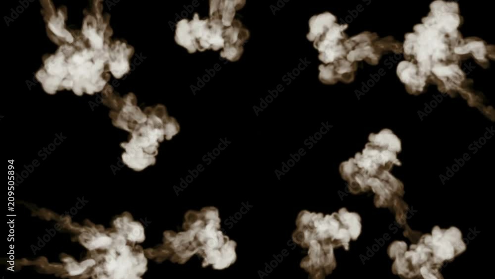 Poster 3d rendering of composition with smoke streams isolated on black background for visual effects. сirc