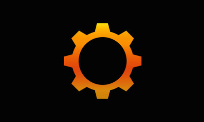 orange gradient gear icon vector