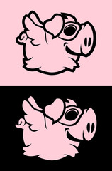 Flying pig silhouette