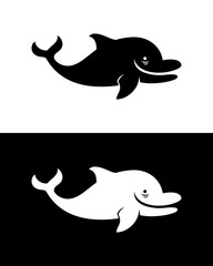 Smiling dolphin silhouette