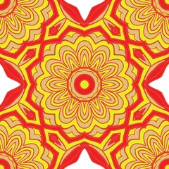 Vector illustration. Modern floral geometric pattern. Seamless design for scrapbooking, background, interior