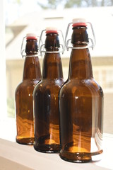beer bottles ready for brewing