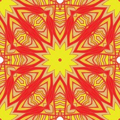 Seamless floral texture on color background. Element for design. Geometric pattern. Vector illustration.