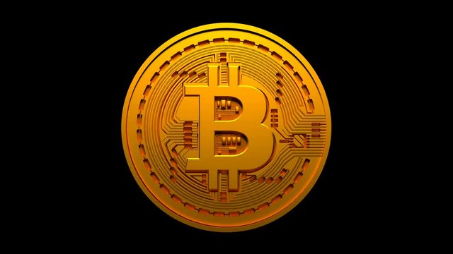 4k looping Bitcoin Crypto Currency Logo,3D btc coin finance business,Light changes.