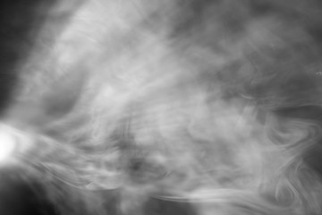 white color wide lens projector with light beam for movie and cinema at night . smoke texture spotlight . screening for multimedia . black background .