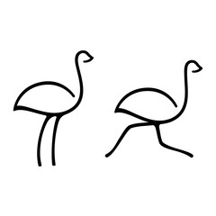 Simple ostrich icon
