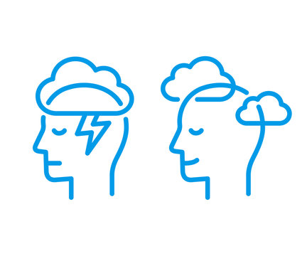 Head icon with cloud