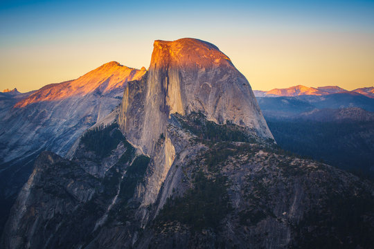View of Half Dome from Glacier Point in Yosemite National Park
