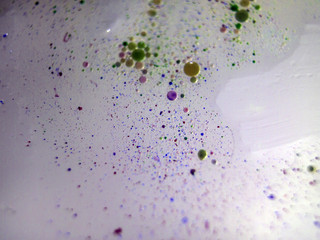 Fototapeta na wymiar chemical experiment with paints