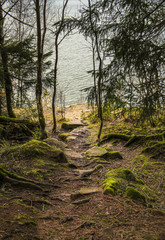 Rocky path to the lake