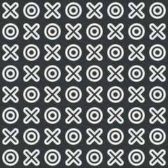 Fototapeta premium Tic Tac Toe game seamless abstract pattern monochrome or two colors vector