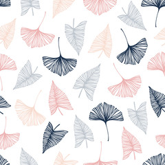 Seamless pattern with hand drawn branches.