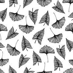 Seamless pattern with leaves.