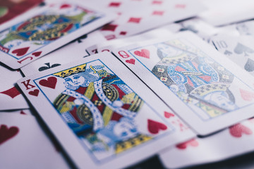 Playing cards. Selective focus.