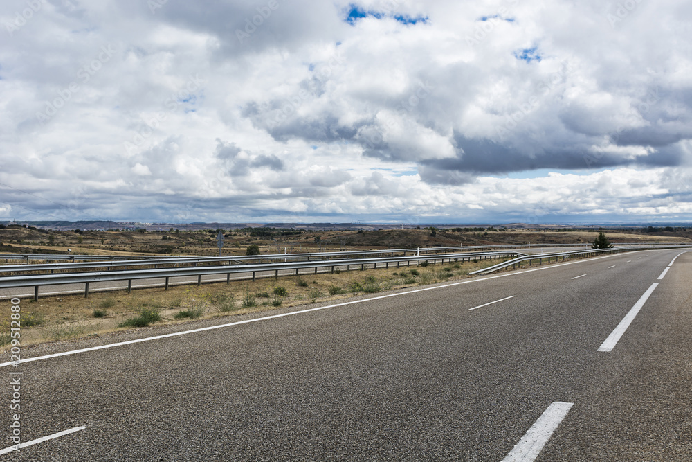 Poster expressway with separation barrier