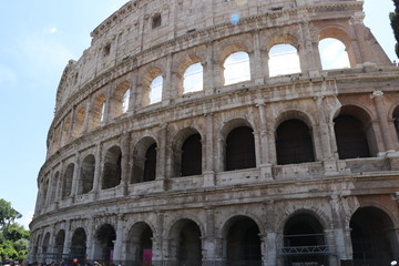 historical coliseum landmark in ancient rome italy