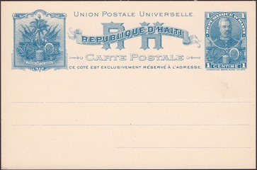 Ancient post card of the Republic of Haiti, circa 1898