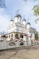 Fototapeta premium Ancient white-stone Orthodox church in Russia