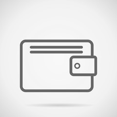 wallet flat design vector drawing draft gray background