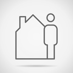 home simple flat design vector drawing draft