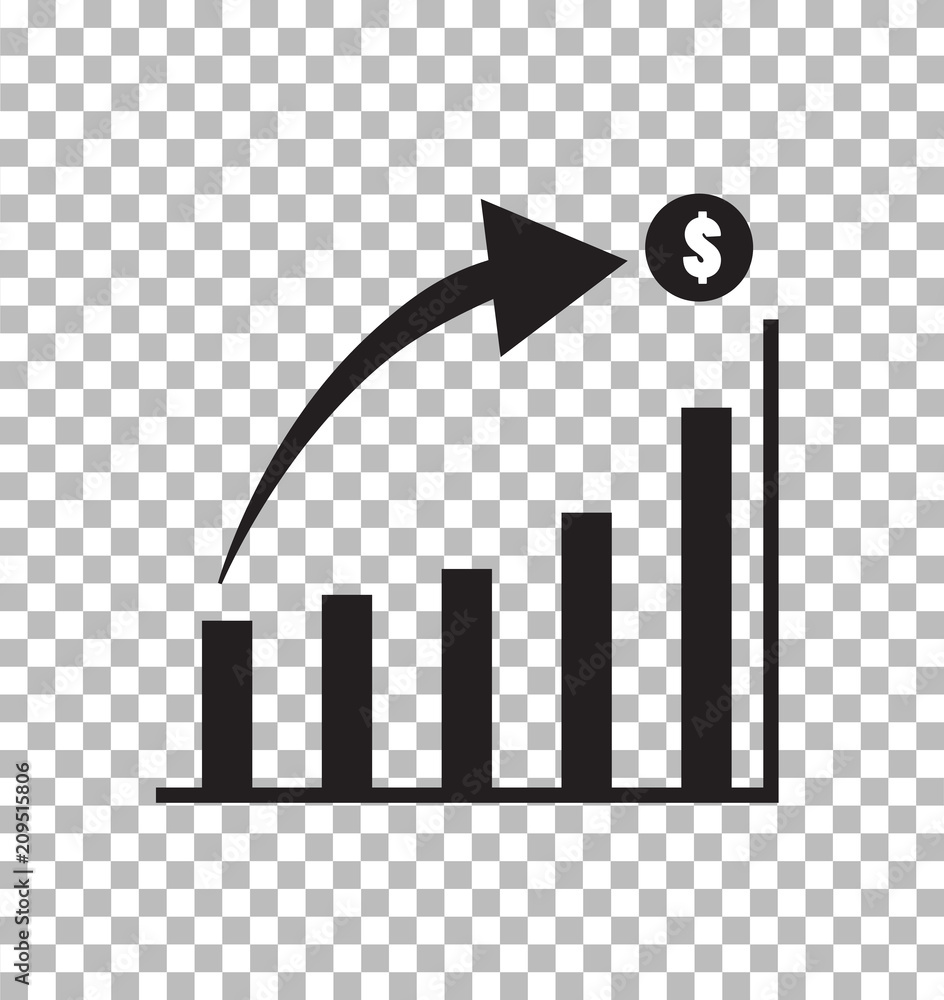 Poster graph icon in trendy flat style isolated on transparent background. chart bar symbol for your web si